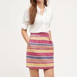 Striped Multicolor Knit Mini Skirt - Women's Pink